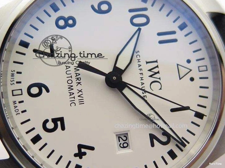 MIROTIME 0116 Fashionable Mark XVIII IW327002 V6F Best Edition White Dial On Black Leather Strap A 7312